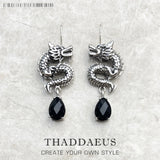 Dragon Drop Earrings in 925 Sterling Silver