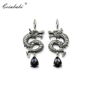 Dragon Drop Earrings 925 Sterling Silver Ethnic Jewelry