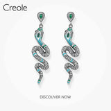 Sterling Silver Snake Drop Earrings