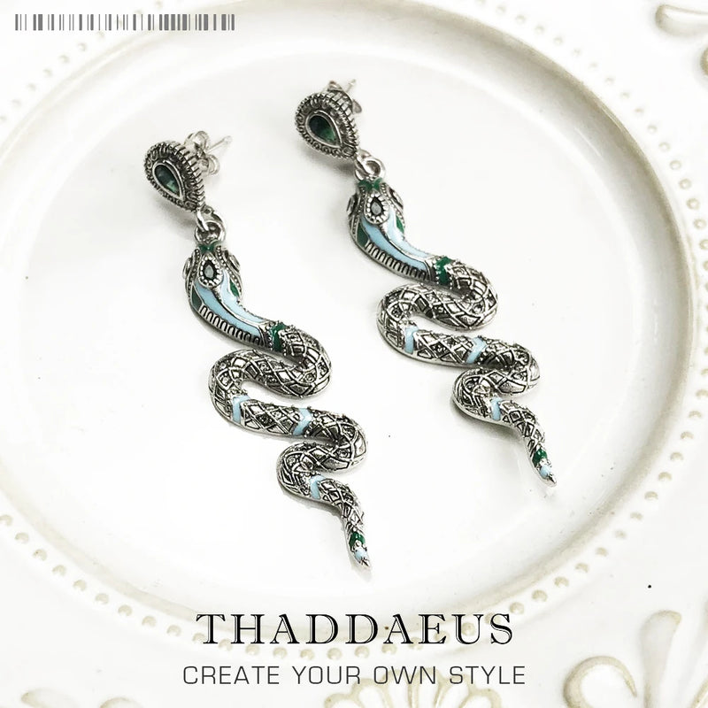 Snake Drop Earrings Handcrafted Bohemia Gift Women