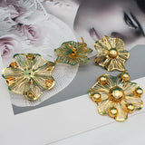 24K Floral Drop Earrings High Style Wedding Party Accessories