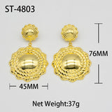 African Dubai Golden Drop Earrings Round Circle Dangle Jewelry