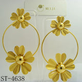 Floral Dubai Golden Ethiopian Hoop Earrings for Brazilian Weddings