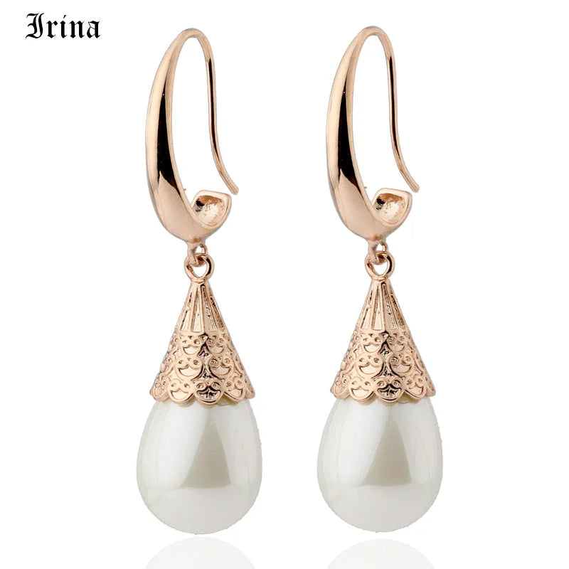Vintage Classic Pearl Drop Earrings for Women
