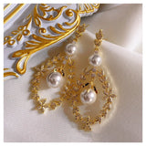 Drop Earrings Women S925 Needles Wheat Long Pearls Fine Jewelry