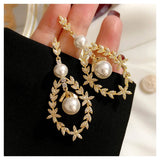 Drop Earrings Women S925 Needles Wheat Long Pearls Fine Jewelry