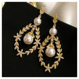 Drop Earrings Women S925 Needles Wheat Long Pearls Fine Jewelry