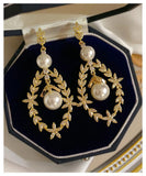 Drop Earrings Women S925 Needles Wheat Long Pearls Fine Jewelry