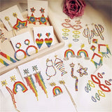 Colorful Star Lips Tassel Drop Earrings