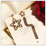 Colorful Star Lips Tassel Drop Earrings