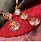 Drop Earrings Solid 925 Needles Cubic Zirconia Tassel Water Drop Fine Jewelry