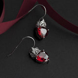 Vintage Cubic Zirconia Drop Earrings Crown Heart Ear Hook
