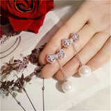 Drop Earrings Women 5-10mm Shell Pearls 925 Sterling Cubic Zirconia Fine Jewelry