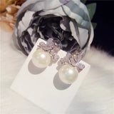 Drop Earrings Women 5-10mm Shell Pearls 925 Sterling Cubic Zirconia Fine Jewelry