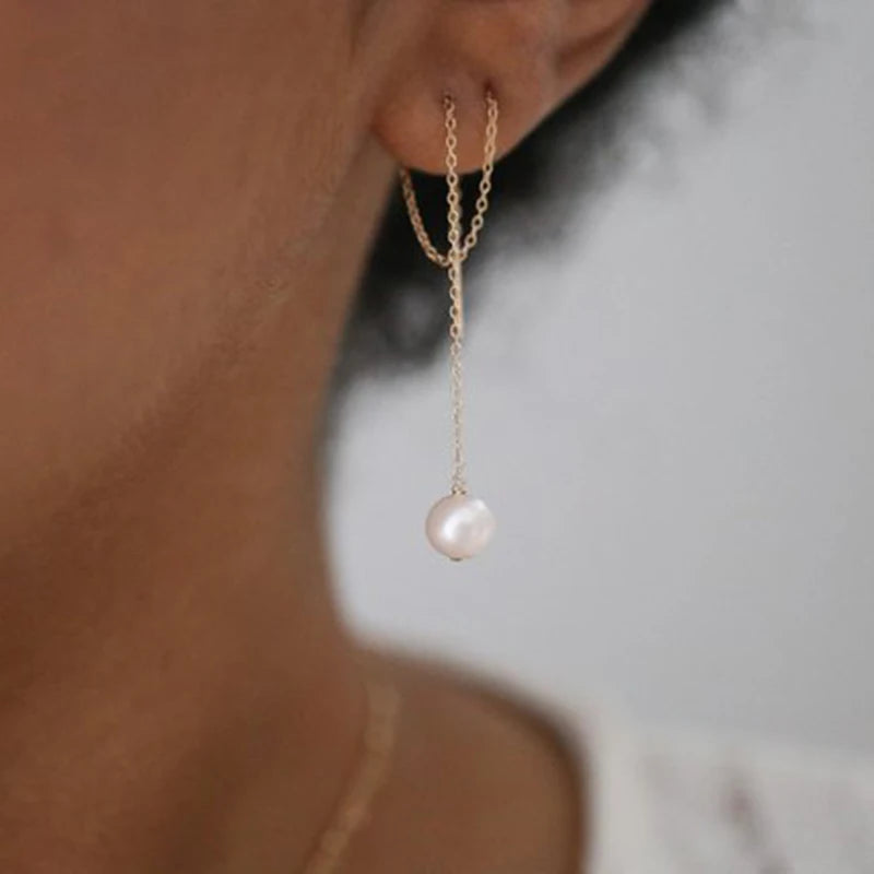 Vintage Two Hole Tassel Drop Earrings for Women