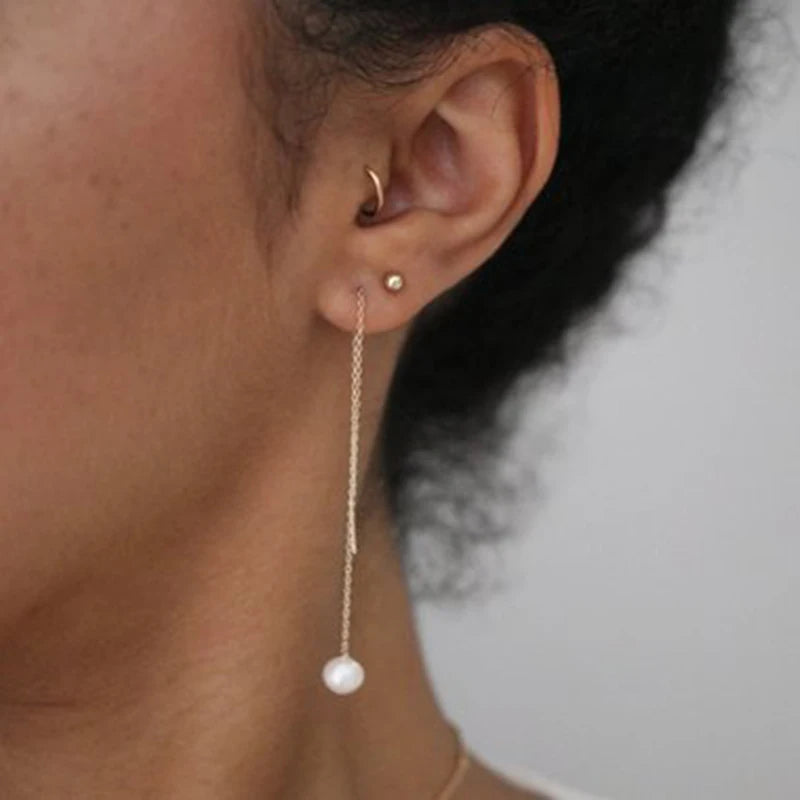 Vintage Two Hole Tassel Drop Earrings for Women