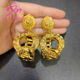 Christmas Hanging Big Earrings African Dubai 18k Plated Copper Jewelry