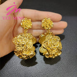 Christmas Hanging Big Earrings African Dubai 18k Plated Copper Jewelry