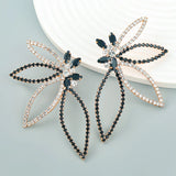 Oversize Hollow Butterfly Wings Crystal Dangle Earrings
