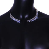 Crystal Drop Pendant Choker Necklace Chain for Wedding