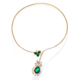 Crystal Drop Pendant Choker Necklace Chain for Wedding