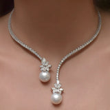 Crystal Drop Pendant Choker Necklace Chain for Wedding