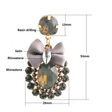 Rhinestone Crystal Tie Big Earring Dangle Charm Zinc Alloy Long Brinco