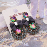 Rhinestone Crystal Tie Big Earring Dangle Charm Zinc Alloy Long Brinco