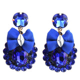 Rhinestone Crystal Tie Big Earring Dangle Charm Zinc Alloy Long Brinco