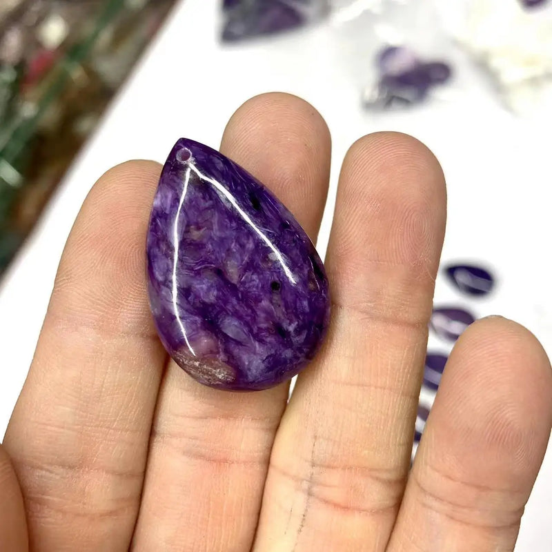 Charoite Stone Pendant Natural Gemstone Jewelry Necklace
