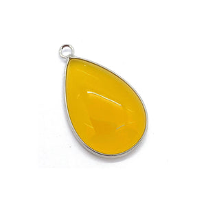 Natural Stone Yellow Agate Teardrop Charms for DIY Necklace Earrings