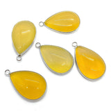 Natural Stone Yellow Agate Teardrop Charms for DIY Necklace Earrings