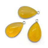 Natural Stone Yellow Agate Teardrop Charms for DIY Necklace Earrings