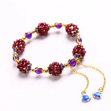 Wine Red Garnet Bracelet Galaxy Universe Design for Women