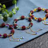 Wine Red Garnet Bracelet Galaxy Universe Design for Women