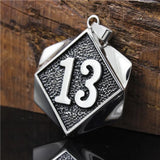 Biker Luck Number 13 Pendant Stainless Steel Polishing Men Biker Pendant
