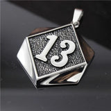 Biker Luck Number 13 Pendant Stainless Steel Polishing Men Biker Pendant