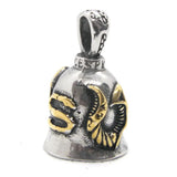 Biker Wings Bell Pendant Stainless Steel Mens Necklace