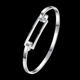 925 Silver Wrap Cuff Bracelets Long Bangle Valentine Gift