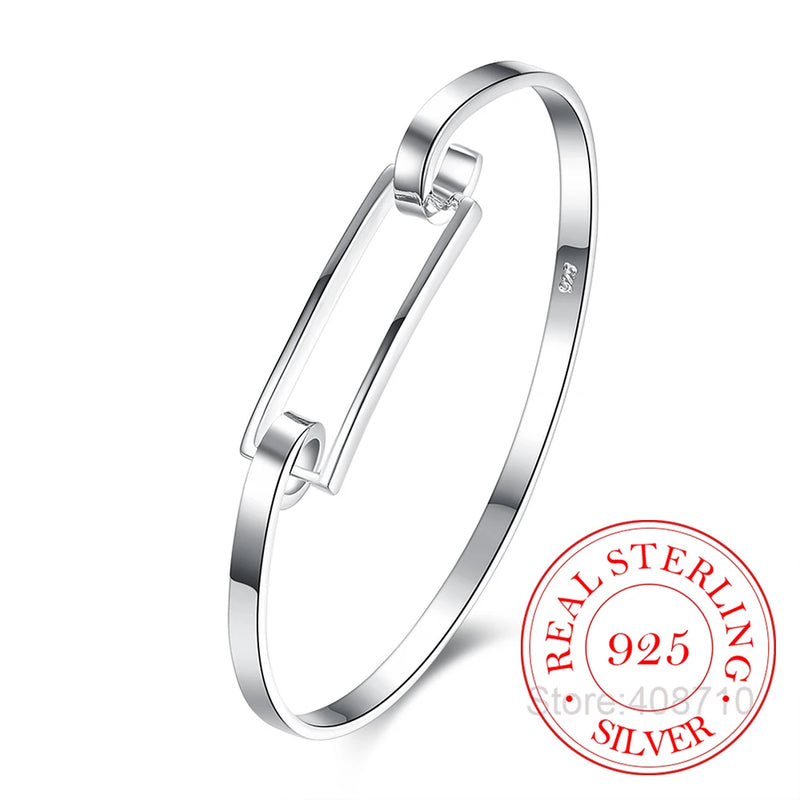 925 Silver Wrap Cuff Bracelets Long Bangle Valentine Gift