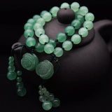 Green & Rose Jade Bracelet, Natural Dongling Jade Jewelry