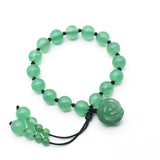 Green & Rose Jade Bracelet, Natural Dongling Jade Jewelry