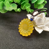 Natural Gemstone Pendant Agate Pendant Necklace Sun Flower Necklace Pendant
