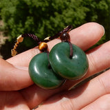 Hand-carved Hetian Jade Necklace Pendant Green Jade Jewelry