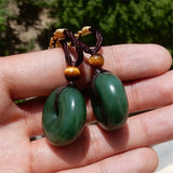 Hand-carved Hetian Jade Necklace Pendant Green Jade Jewelry