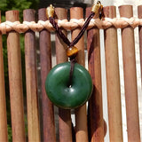 Hand-carved Hetian Jade Necklace Pendant Green Jade Jewelry
