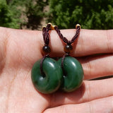 Hand-carved Hetian Jade Necklace Pendant Green Jade Jewelry