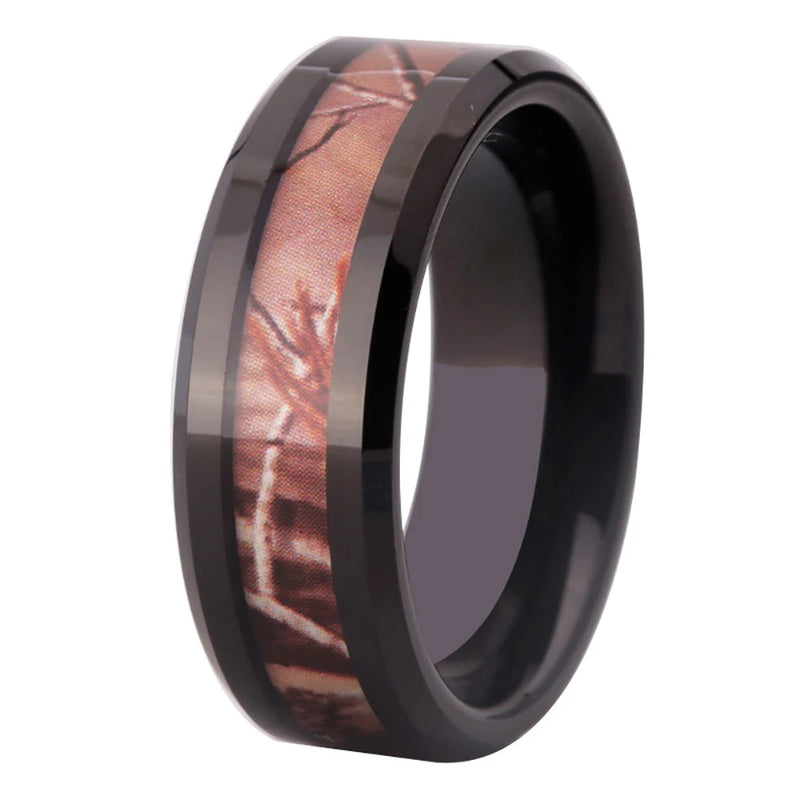 Men's Camo Tungsten Carbide Ring Wedding Band