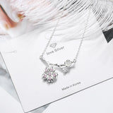 925 Silver Cherry Flower Necklace Crystal Tree Branch Pendant
