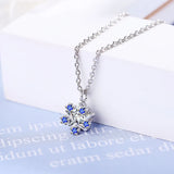 925 Silver Snowflake Star Pendant Necklace Collar De Plata